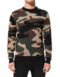 Dolce & Gabbana Multicolor Camouflage Rundhalsausschnitt Männer Pullover Pullover
