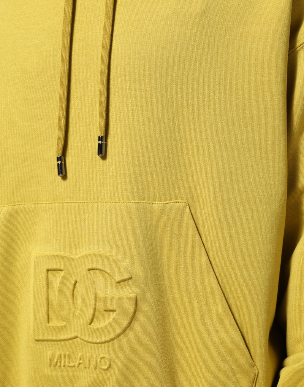Dolce & Gabbana Yellow Cotton Logo Hoodie Pullover