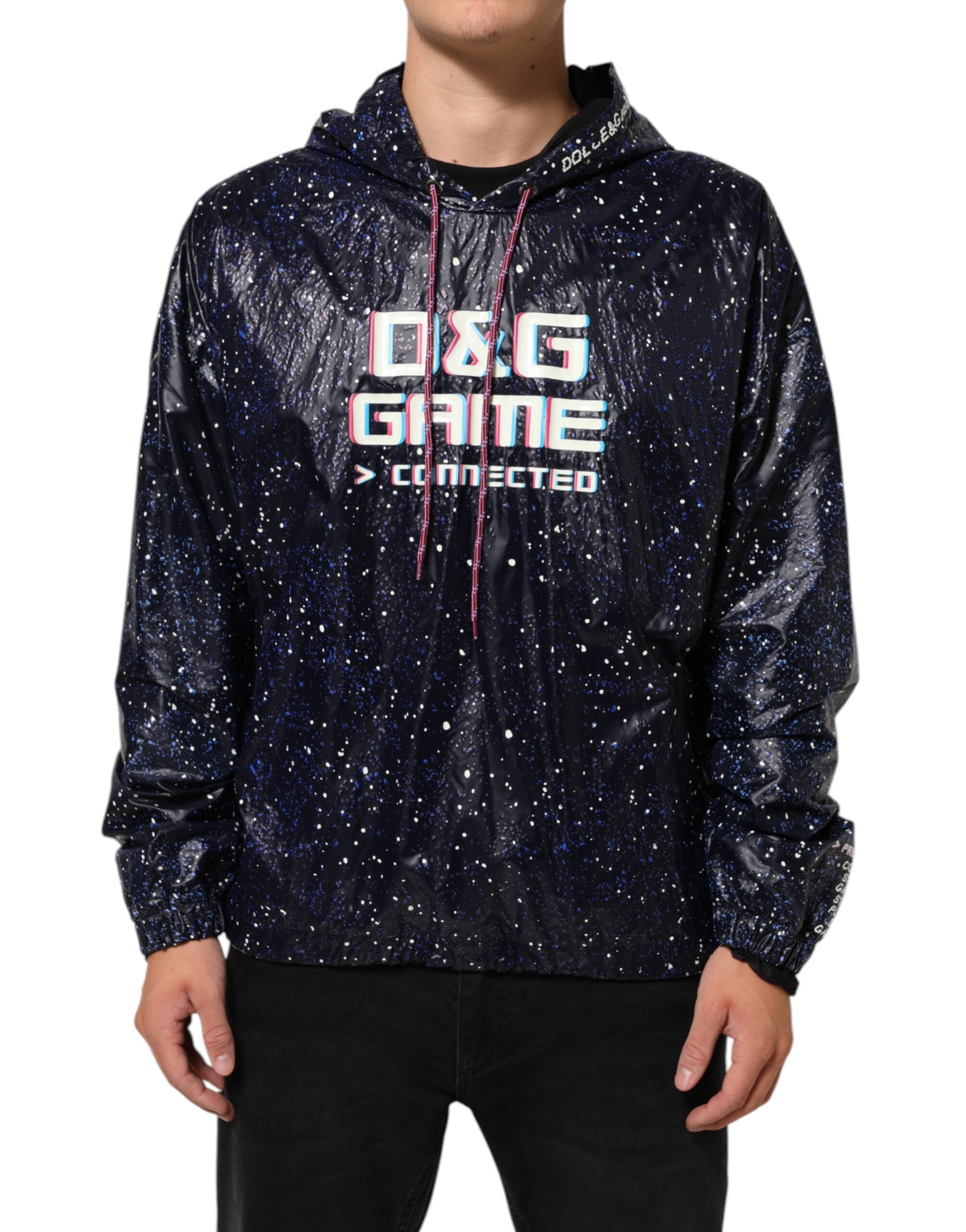 Dolce & Gabbana Men's Blue D&G Game Hooded Sweatshirt Pullover