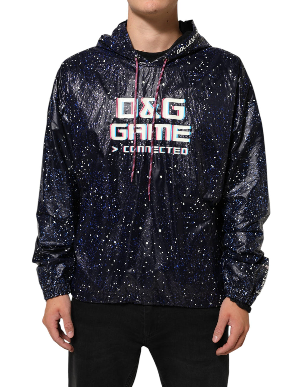 Dolce & Gabbana Men's Blue D&G Game Hooded Sweatshirt Pullover