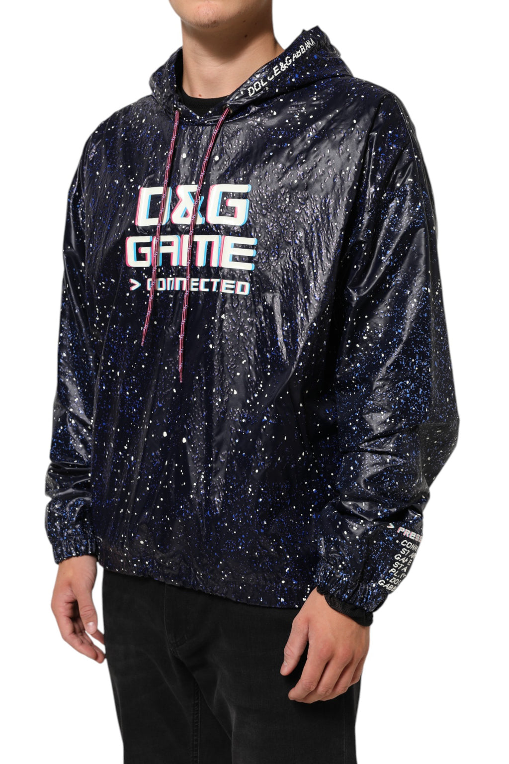 Dolce & Gabbana Men's Blue D&G Game Hooded Sweatshirt Pullover