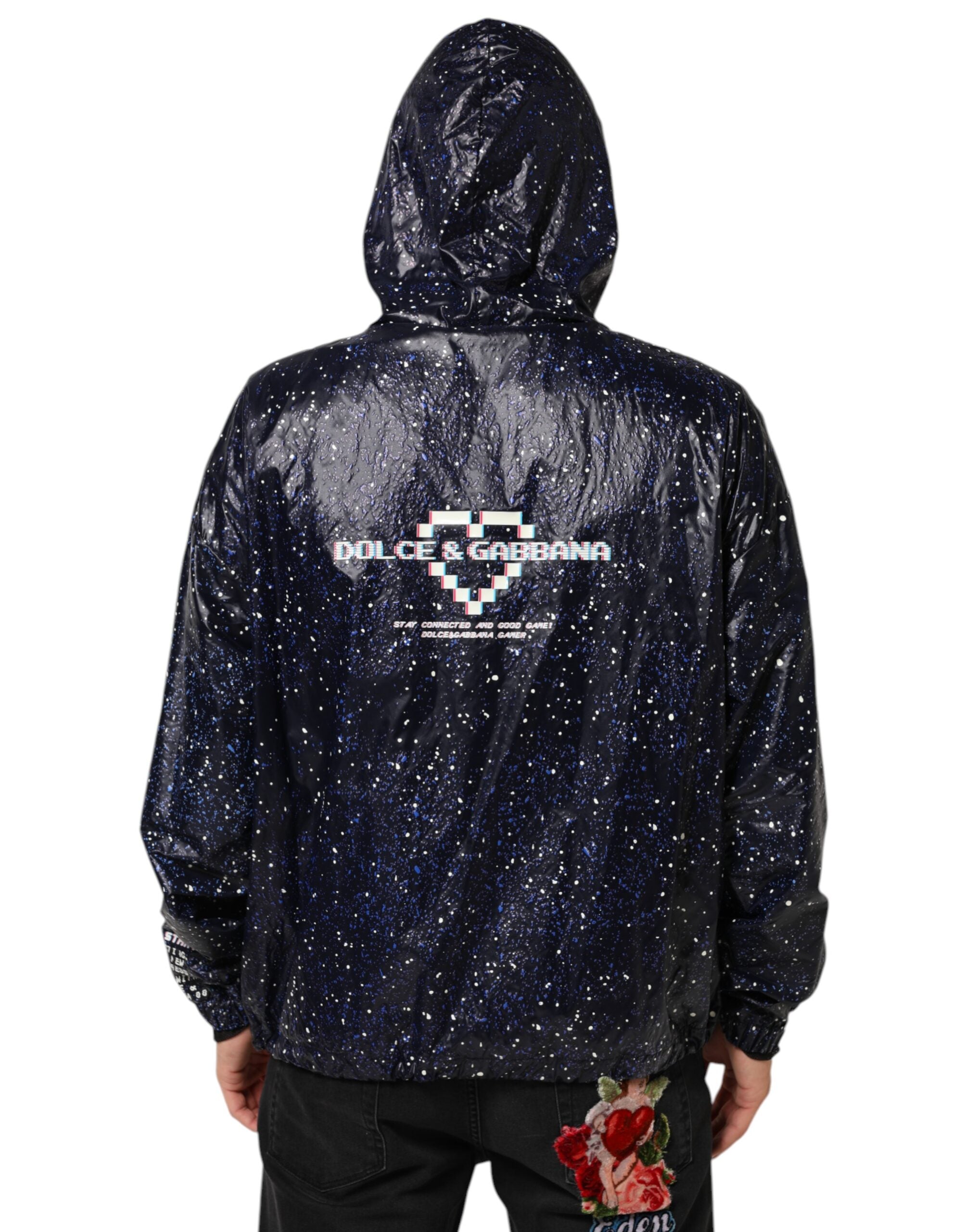 Dolce & Gabbana Men's Blue D&G Game Hooded Sweatshirt Pullover