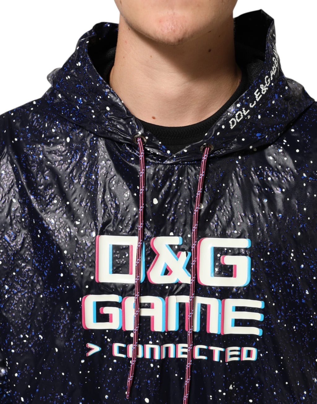 Dolce & Gabbana Men's Blue D&G Game Hooded Sweatshirt Pullover