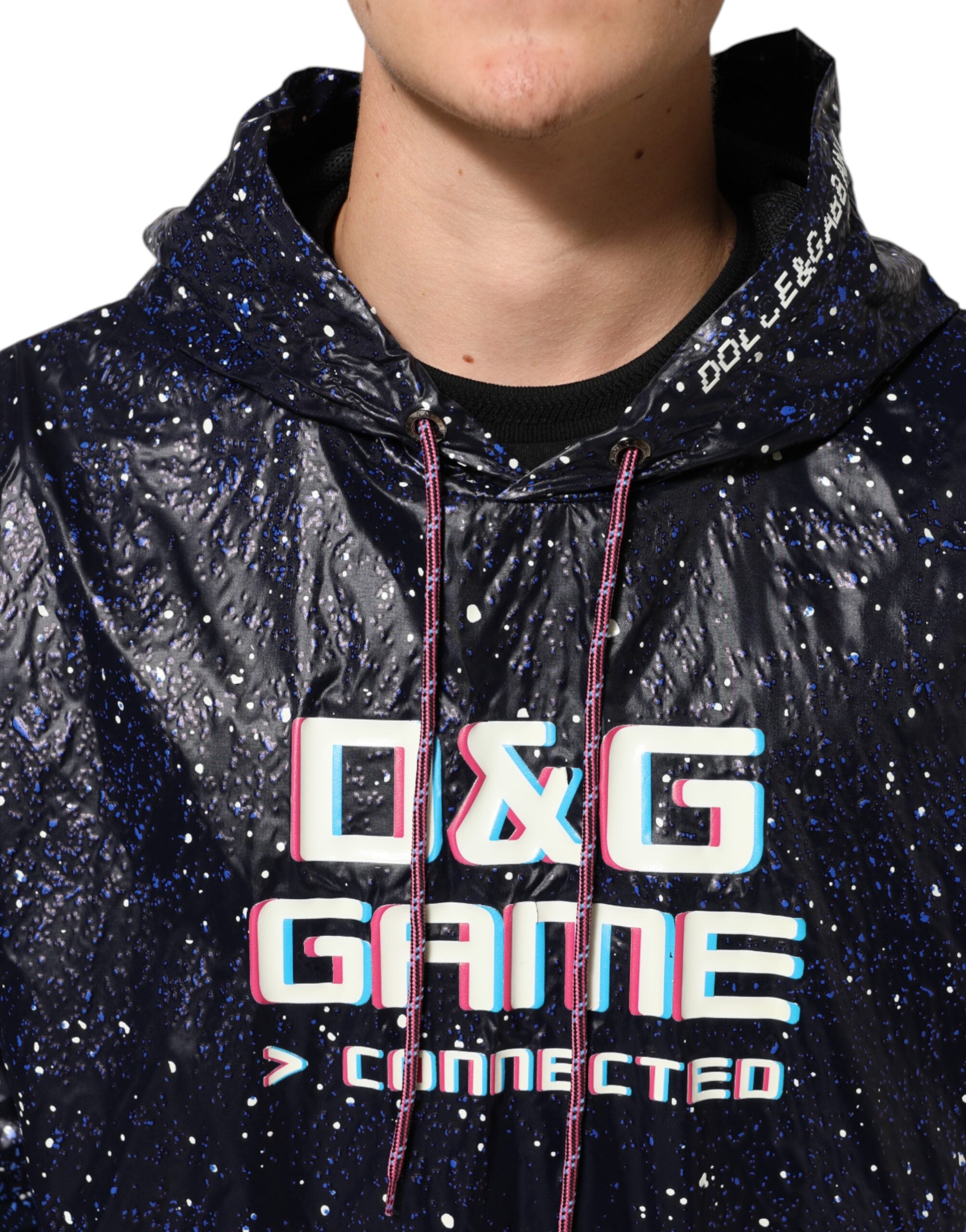 Dolce & Gabbana Men's Blue D&G Game Hooded Sweatshirt Pullover