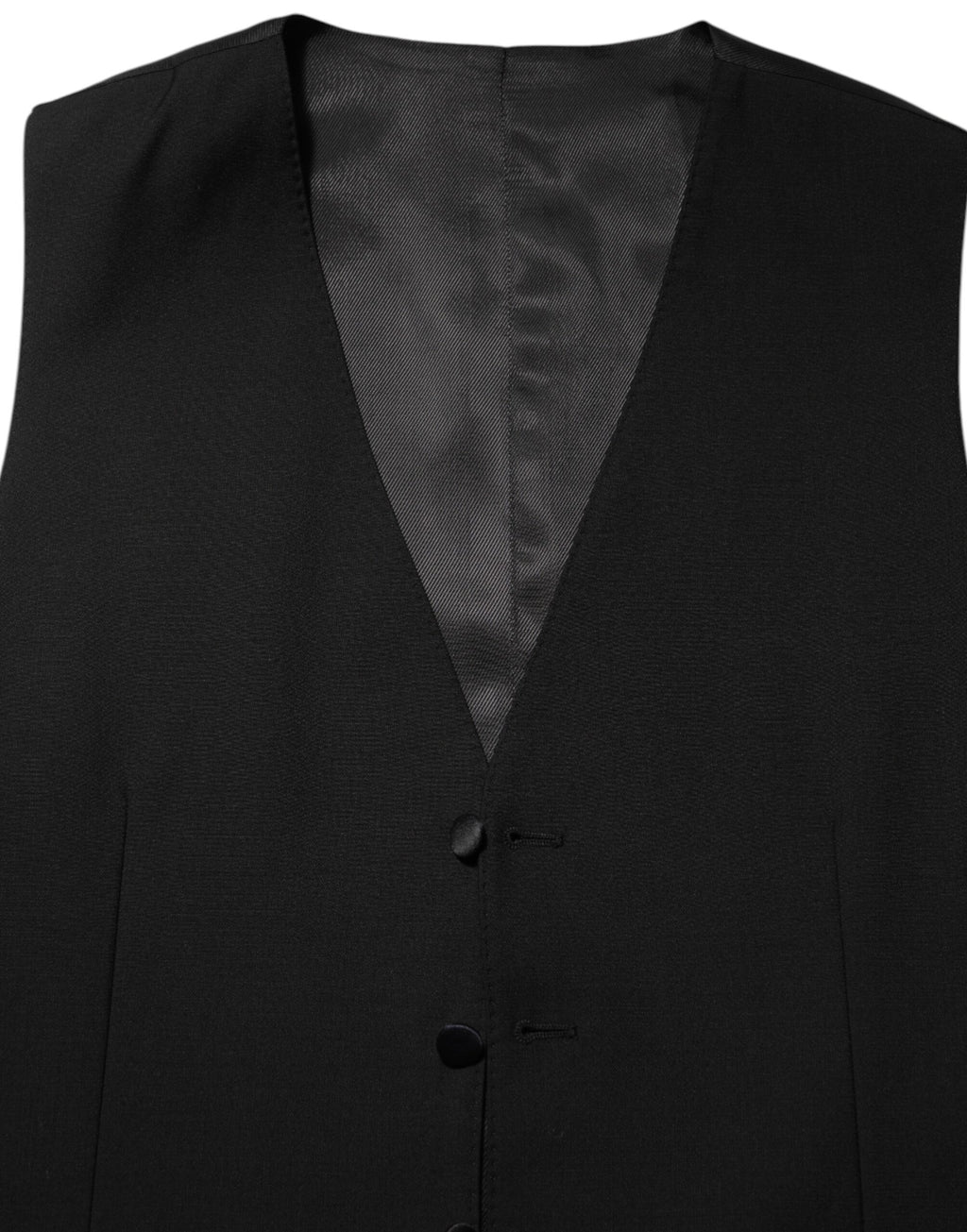 Dolce & Gabbana Black Wool Formal Men's Vest Waistcoat