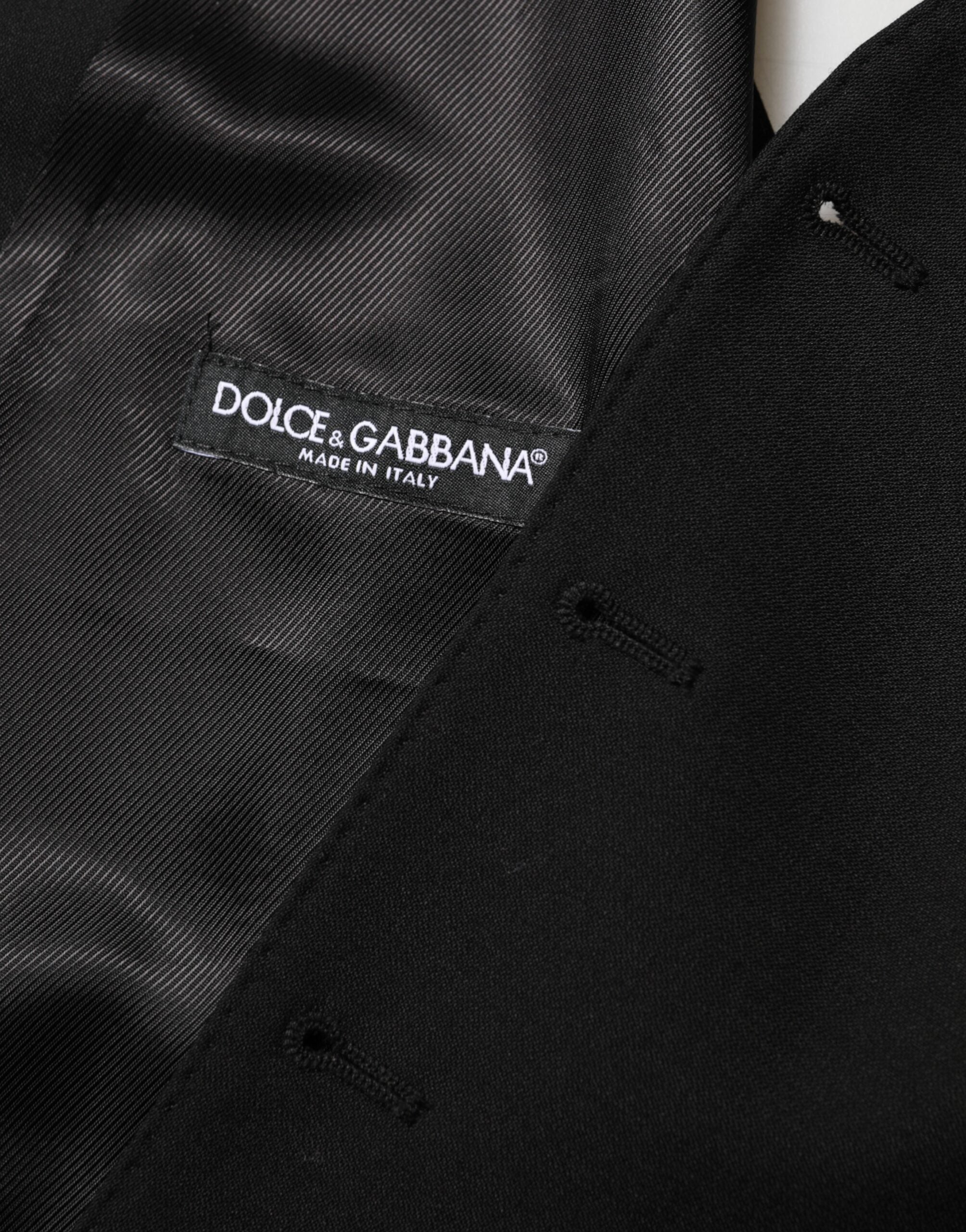 Dolce & Gabbana Black Wool Formal Men's Vest Waistcoat