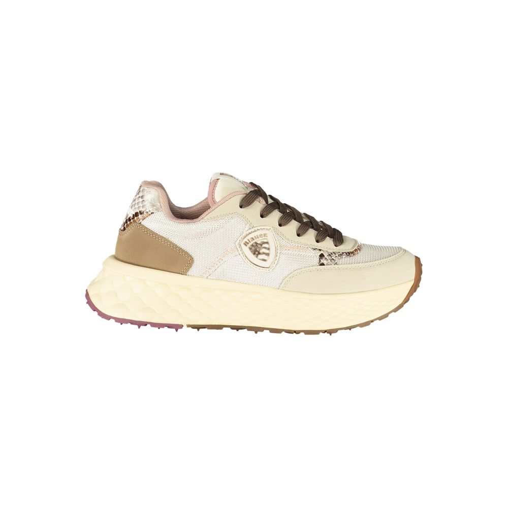 Blue Beige Polyester Sneaker