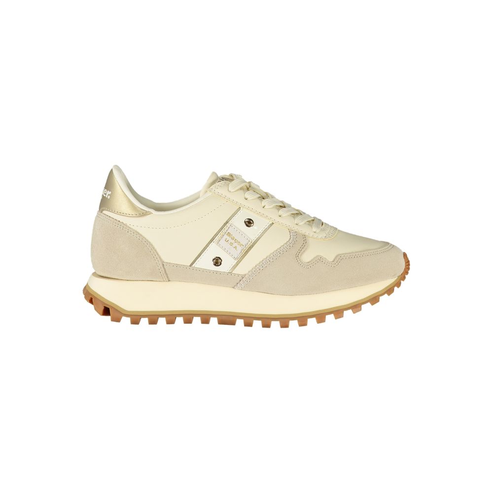 Blue Beige Polyester Sneaker