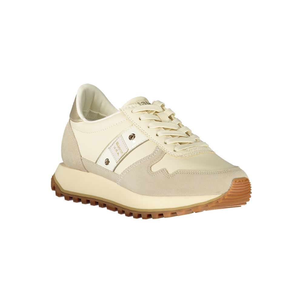 Blue Beige Polyester Sneaker