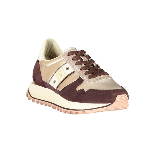 Blauer Beiger Polyester-Sneaker