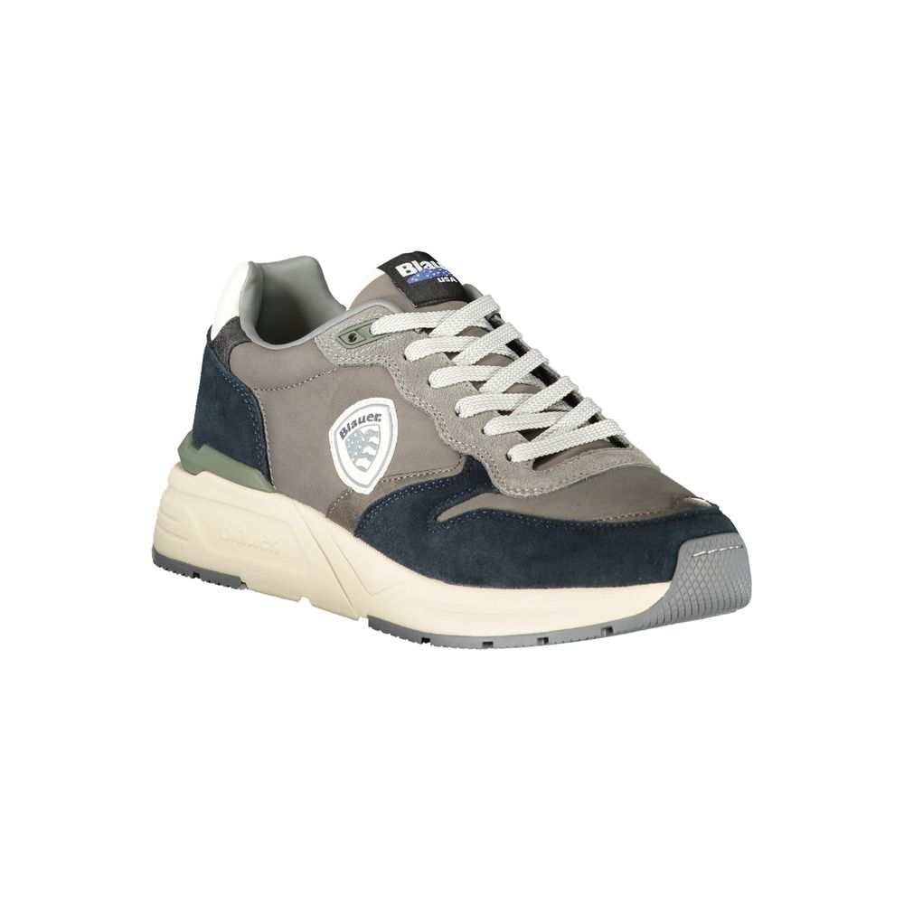 Blauer Grauer Polyester-Sneaker