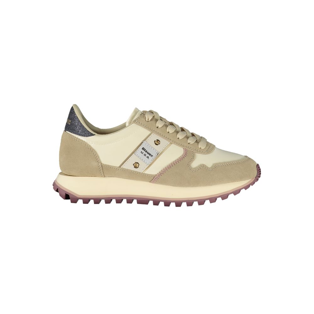 Blue Beige Polyester Sneaker