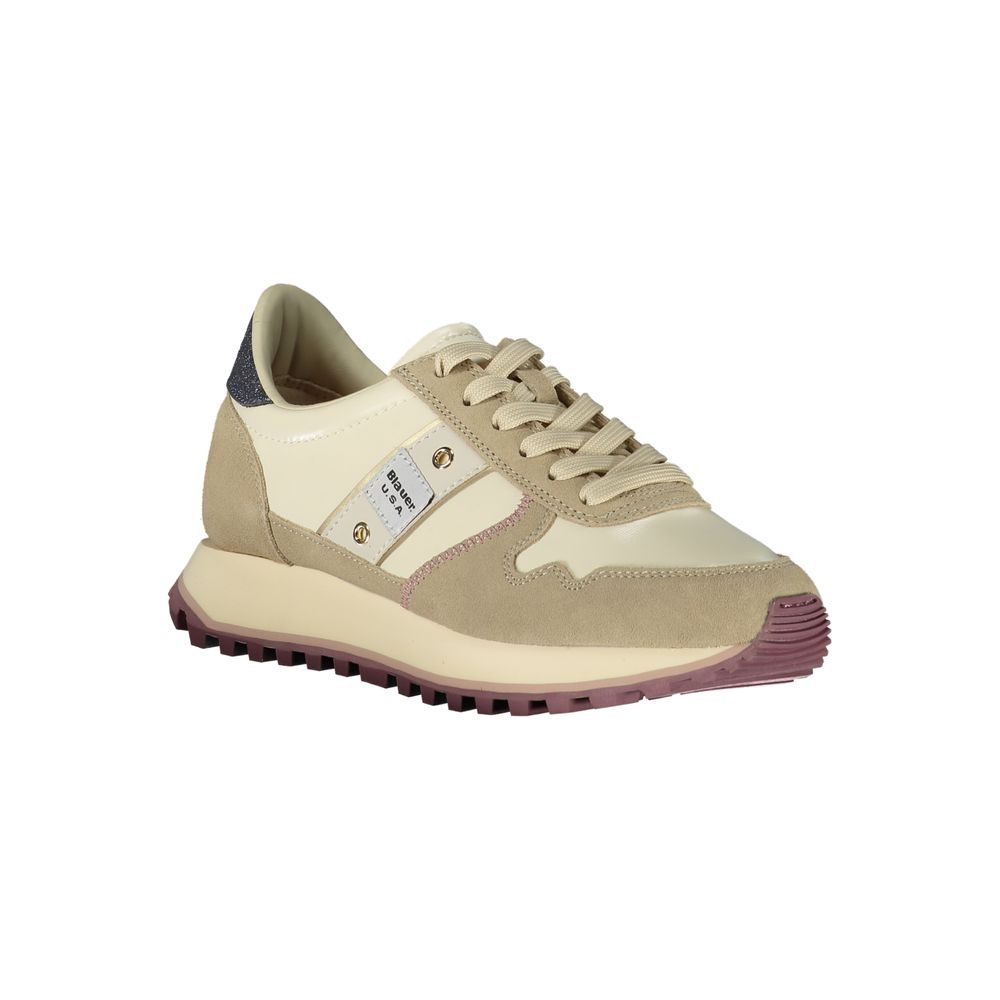 Blue Beige Polyester Sneaker