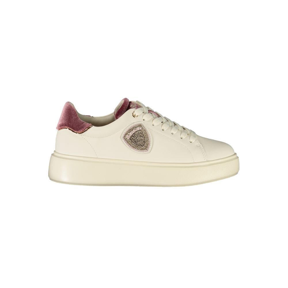 Blue White Polyester Sneaker