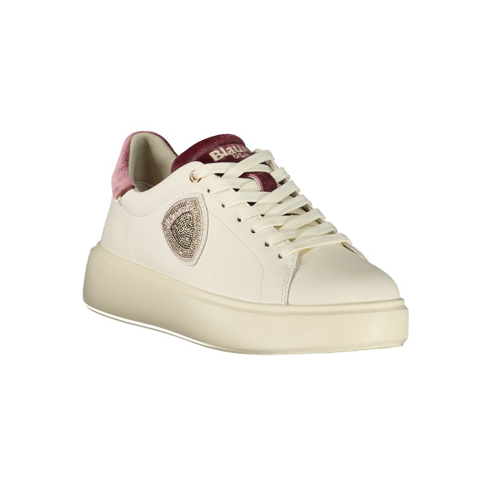 Blue White Polyester Sneaker