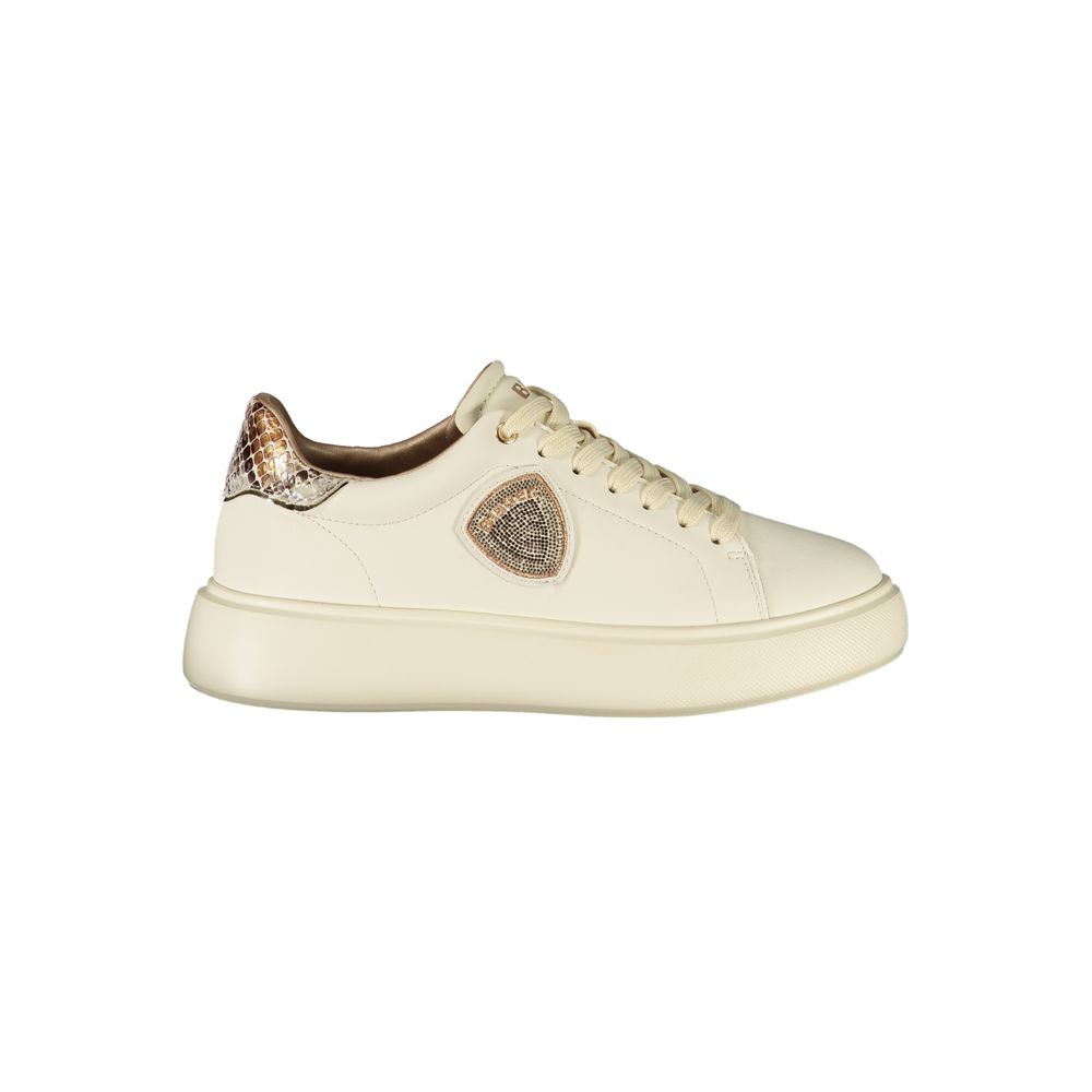 Blue Beige Polyester Sneaker
