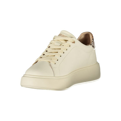 Blauer Beiger Polyester-Sneaker