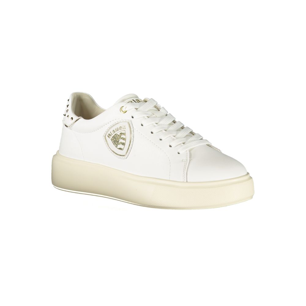 Blue White Polyester Sneaker