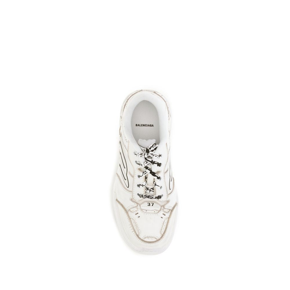 Balenciaga White Calfskin Bos Taurus Sneakers