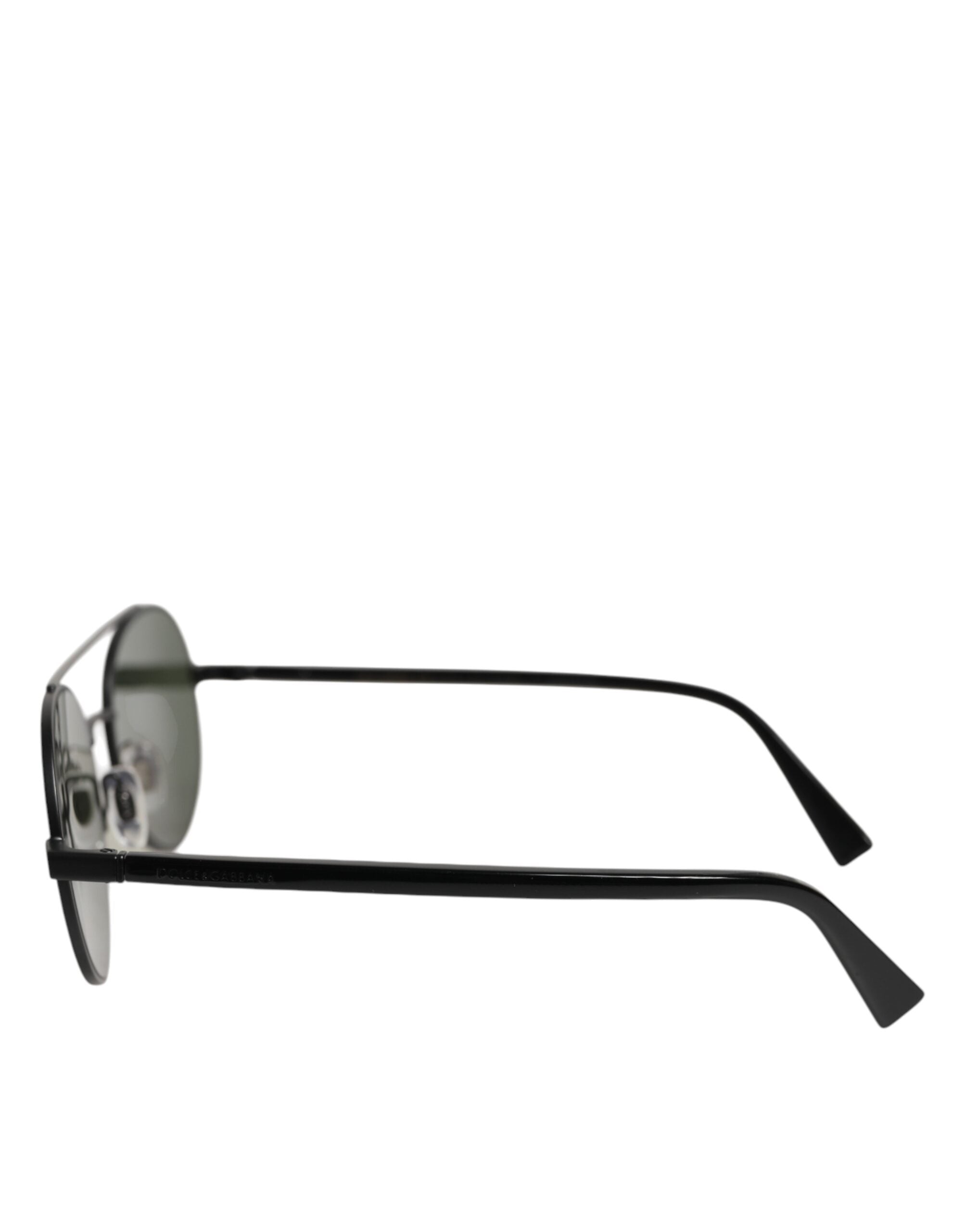 Dolce & Gabbana Sonnenbrille mit mattschwarzem Stahlrahmen und grauen Gläsern