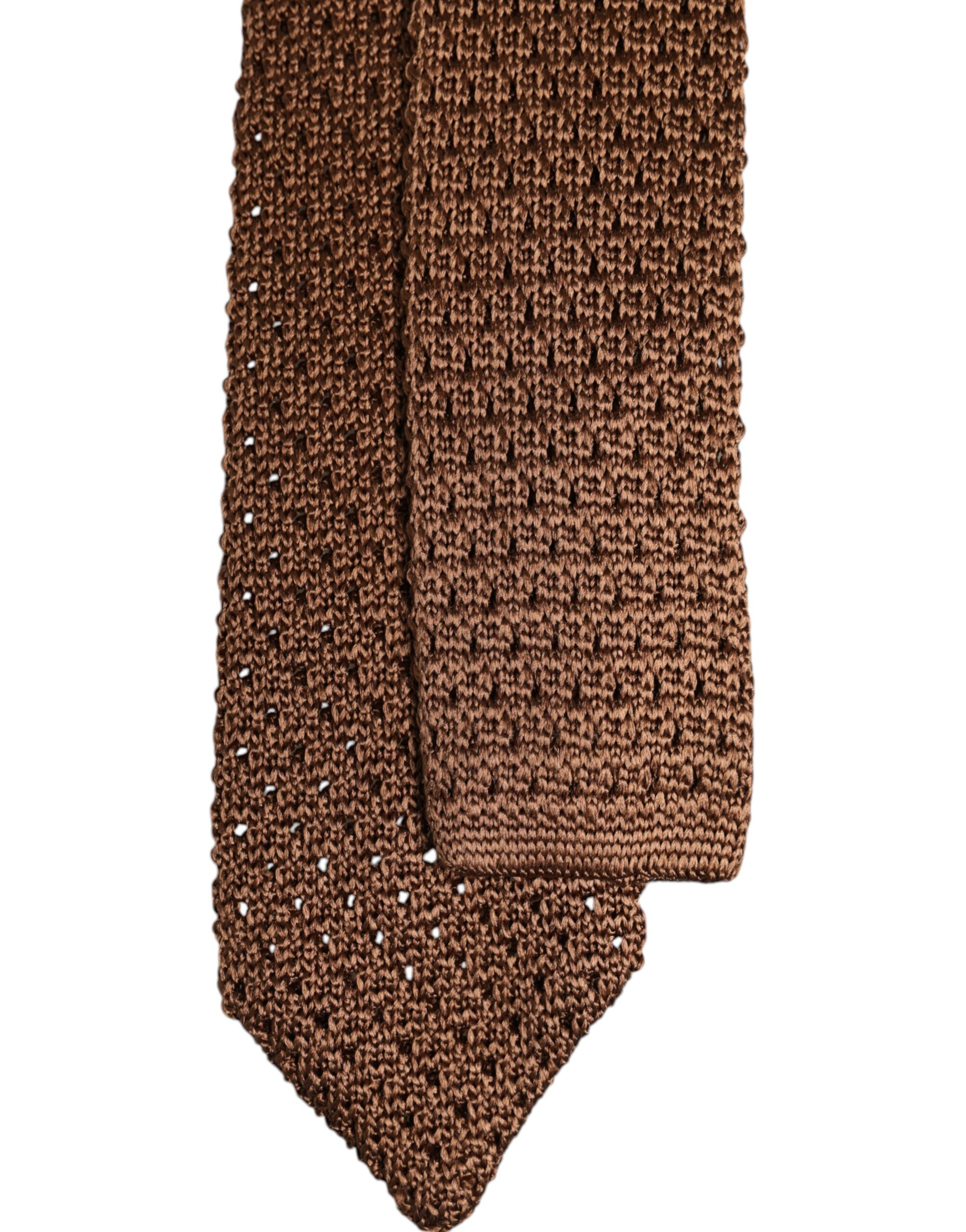 Dolce & Gabbana Braune 100% Seidenkrawatte mit verstellbarer Länge für Herren