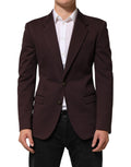 Dolce & Gabbana Maroon-roter Baumwoll-Blazer mit 2 Knöpfen