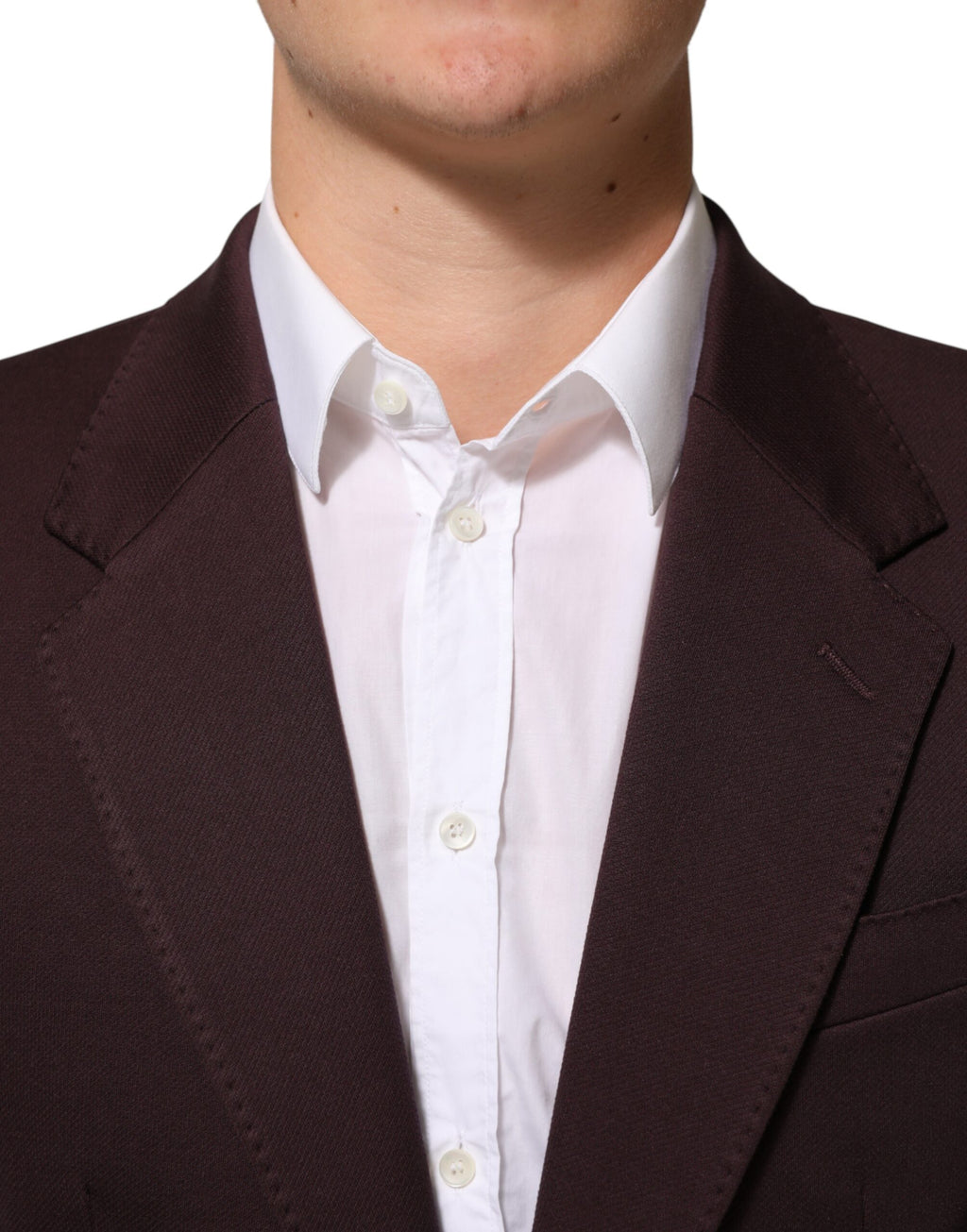 Dolce & Gabbana Maroon Two-Button Cotton Blazer