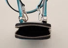 Dolce & Gabbana Blauer Leder-Crossbody-Halsriemen mit Kartenfach und Handyfach