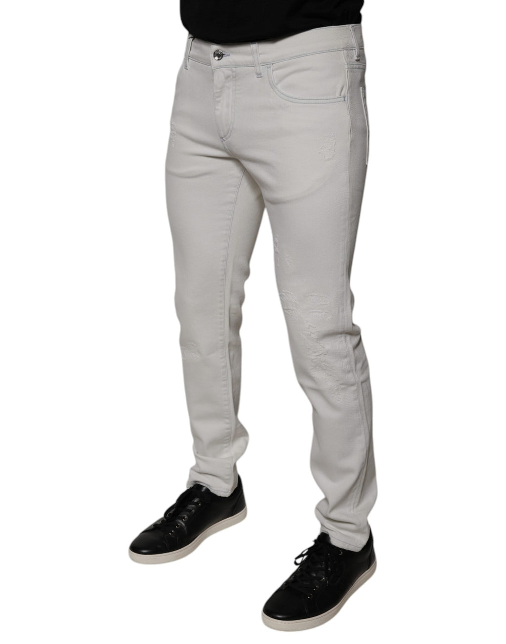 Dolce & Gabbana Men's White Stretch Cotton Skinny Jeans