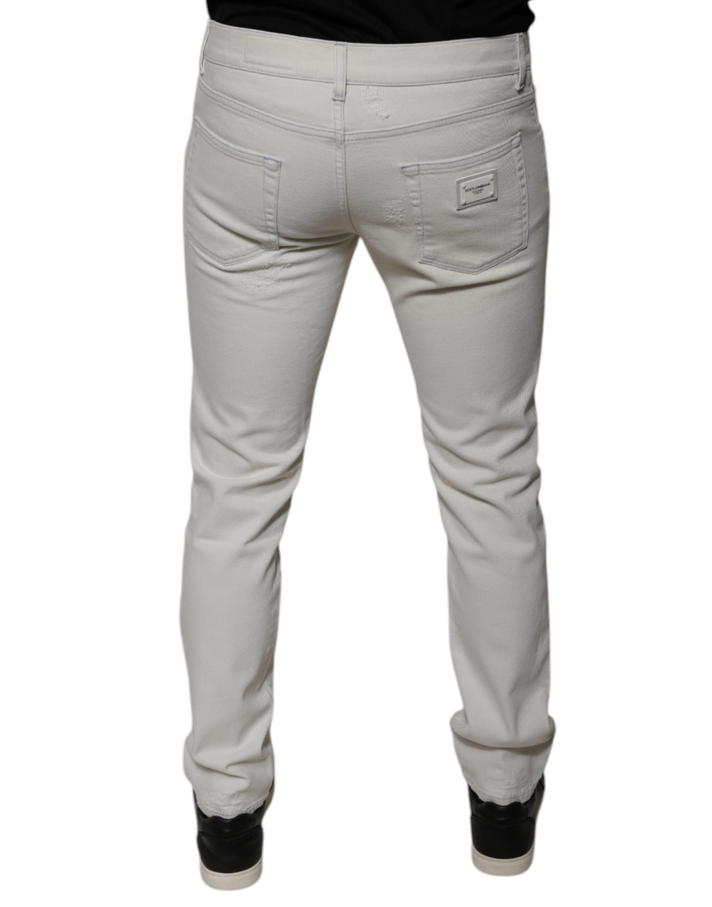 Dolce & Gabbana Men's White Stretch Cotton Skinny Jeans