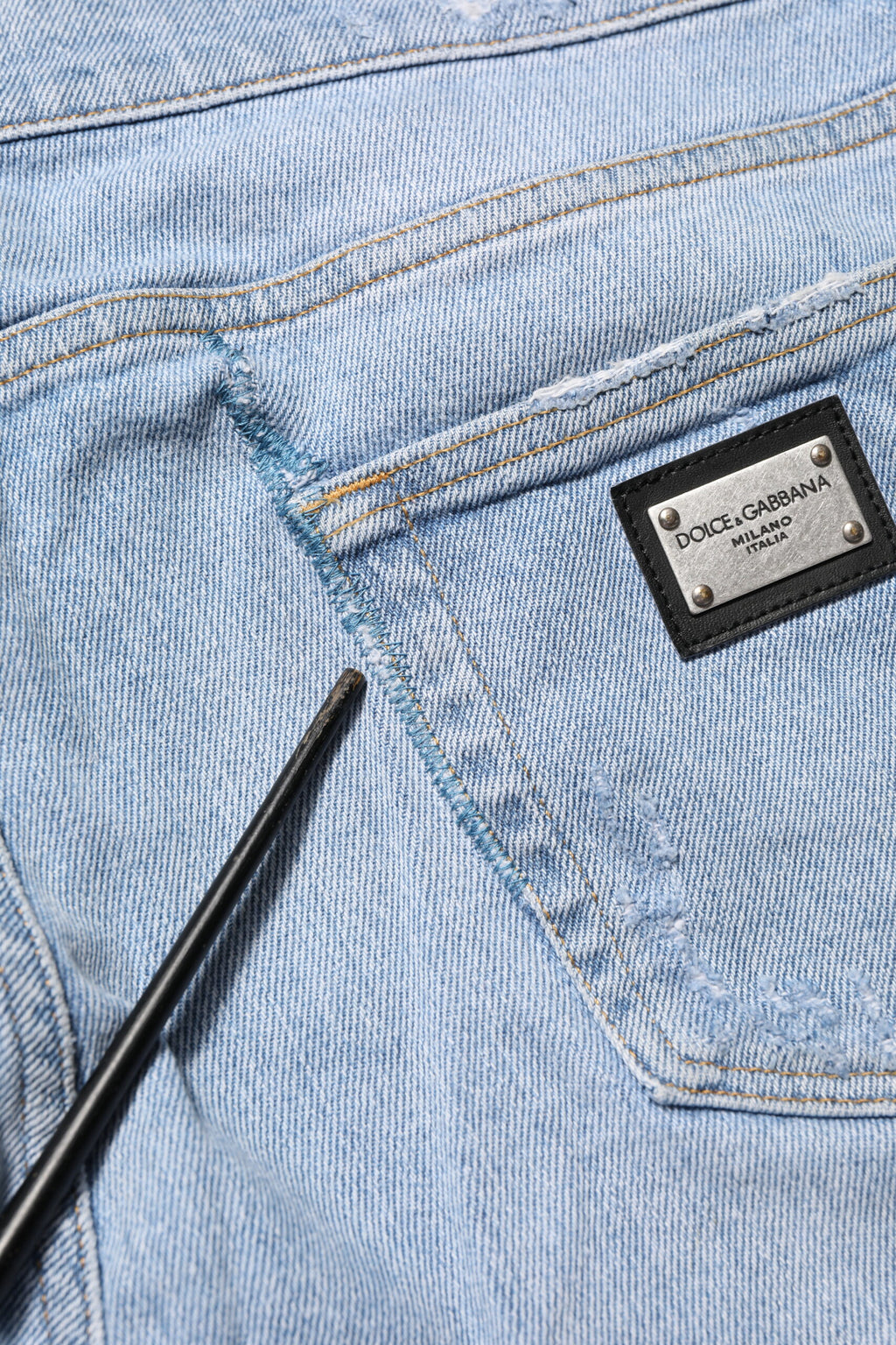 Dolce & Gabbana Blue Used-Look Slim-Fit Cotton Jeans