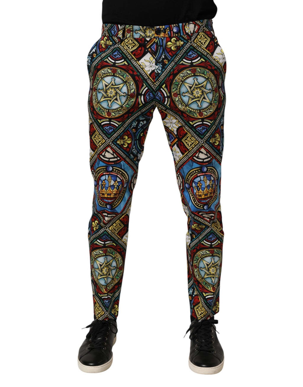 Dolce & Gabbana Multicolor Stained Glass Print Trousers