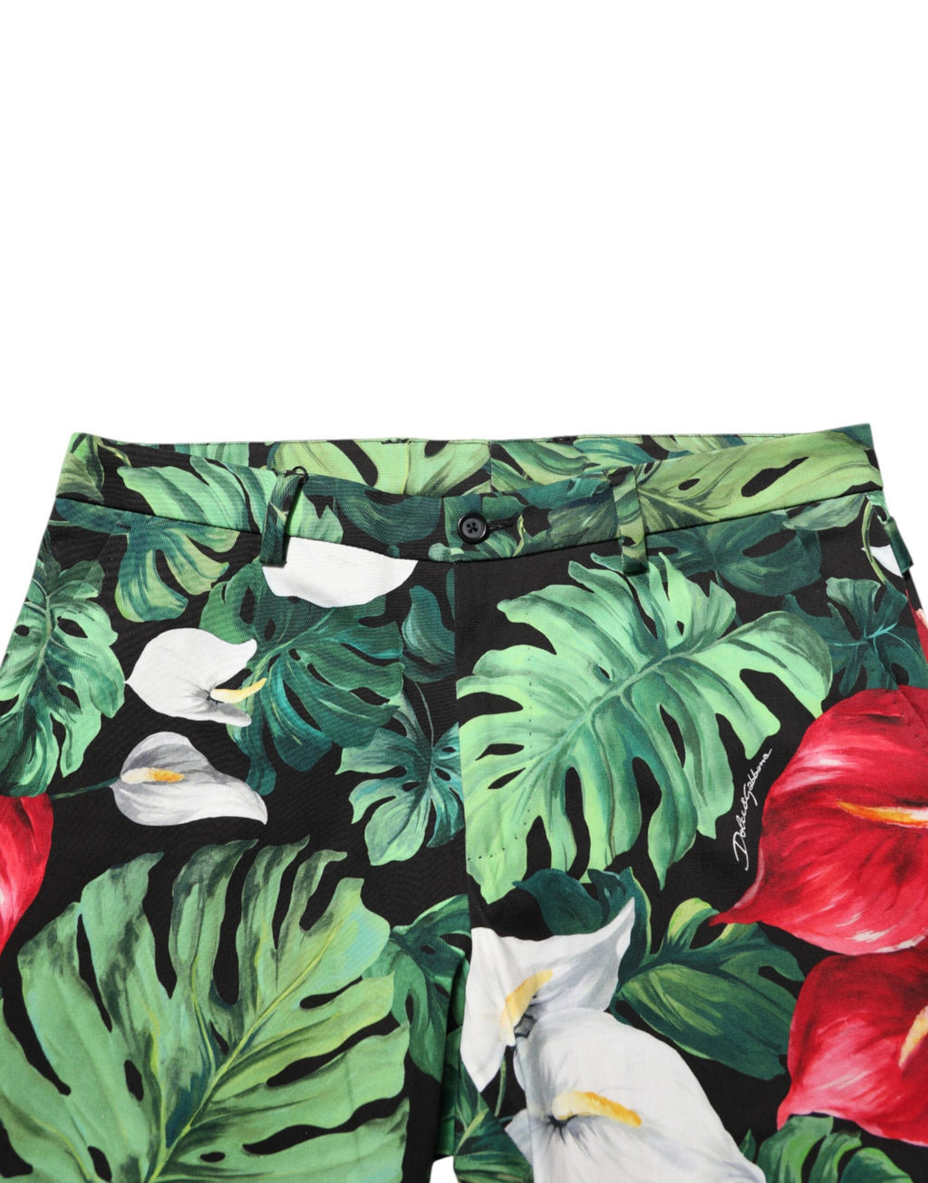 Dolce & Gabbana Colorful Floral Print Tapered Cotton Trousers
