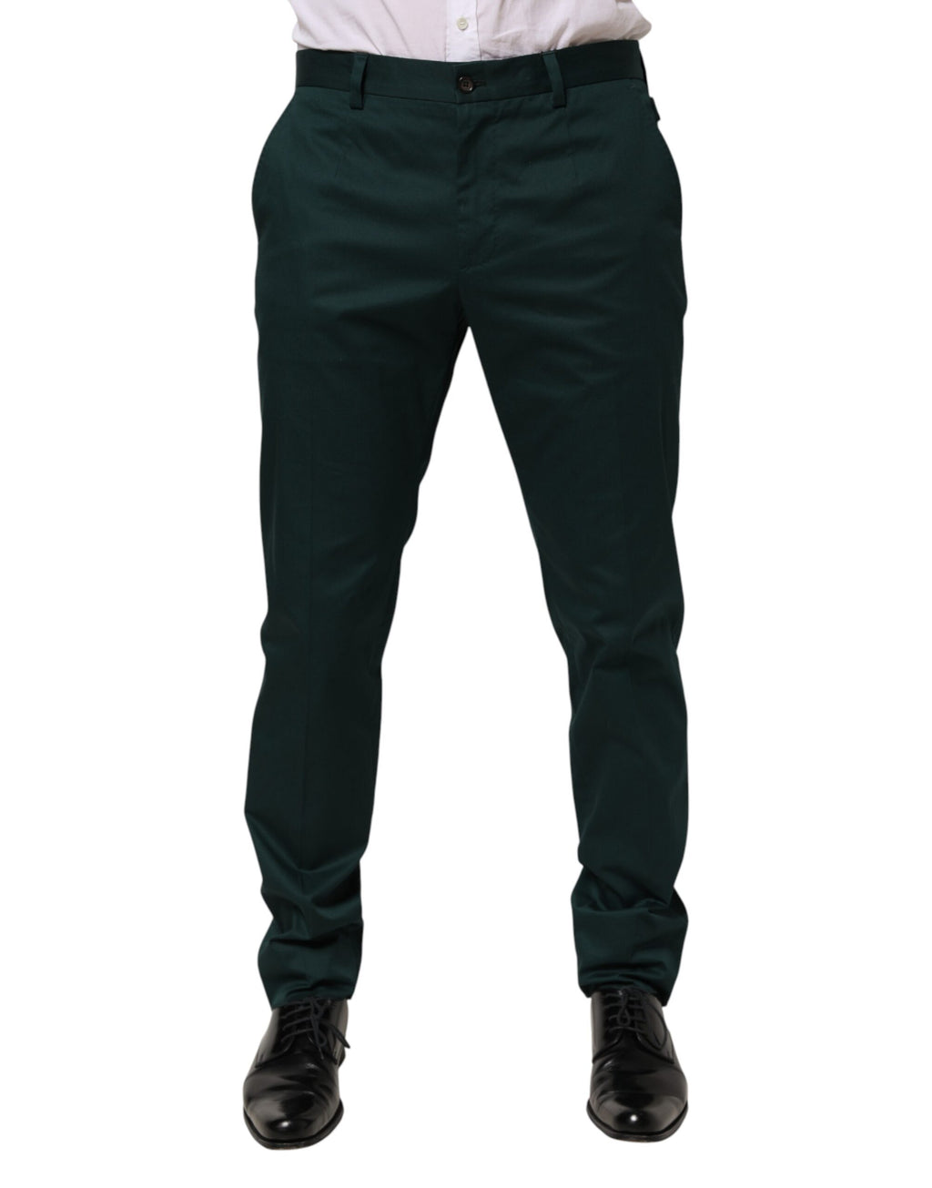 Dolce & Gabbana Men's Green Cotton Suit Trousers