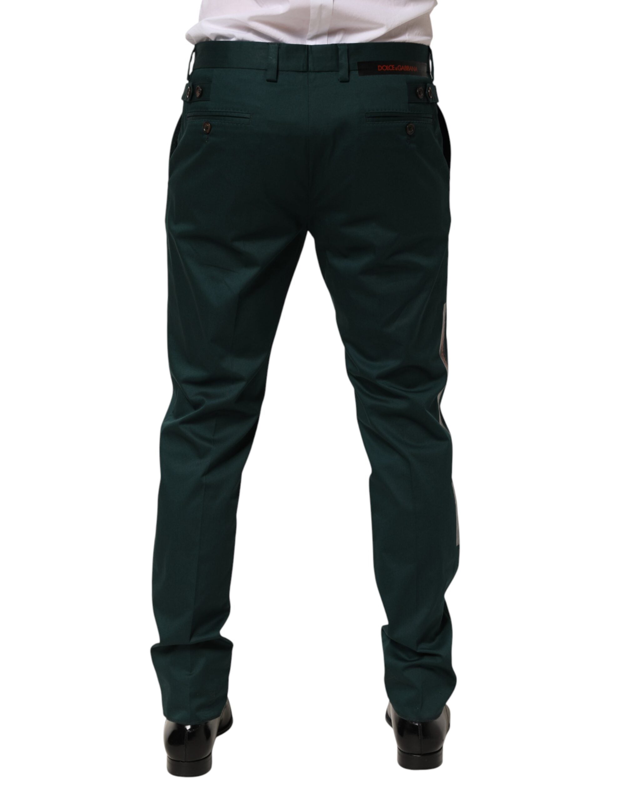 Dolce & Gabbana Men's Green Cotton Suit Trousers