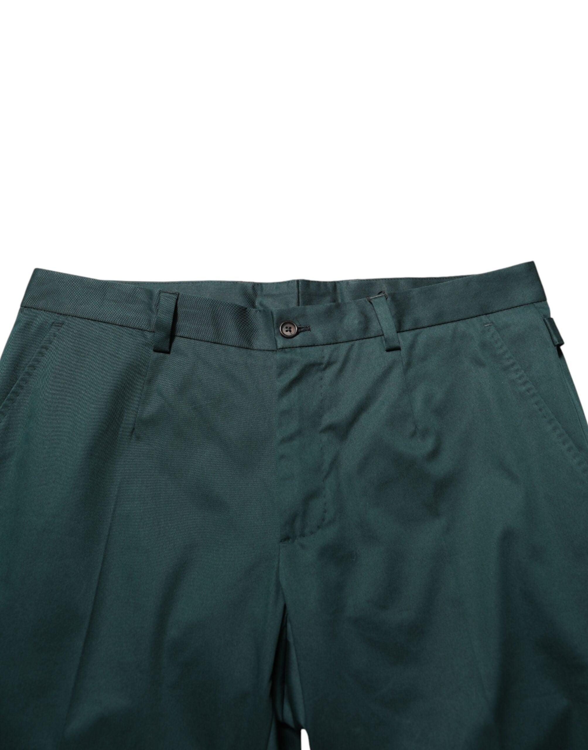 Dolce & Gabbana Men's Green Cotton Suit Trousers
