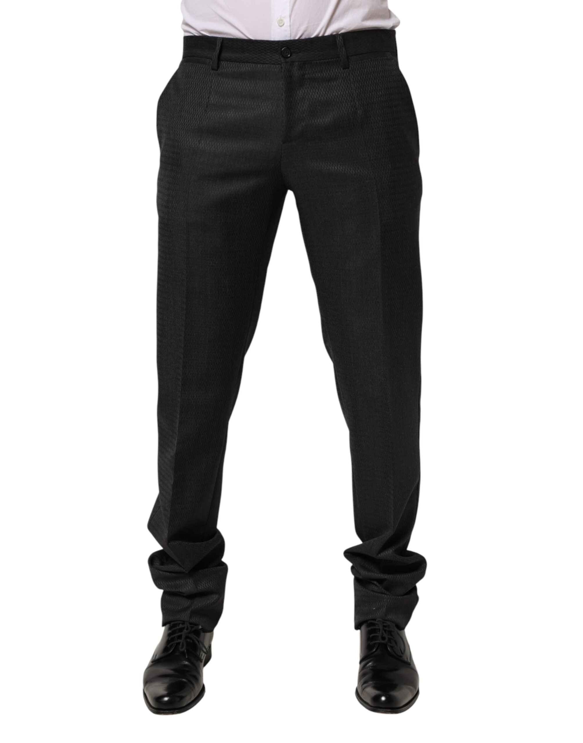 Dolce & Gabbana Schwarze Wollanzugshose für Herren