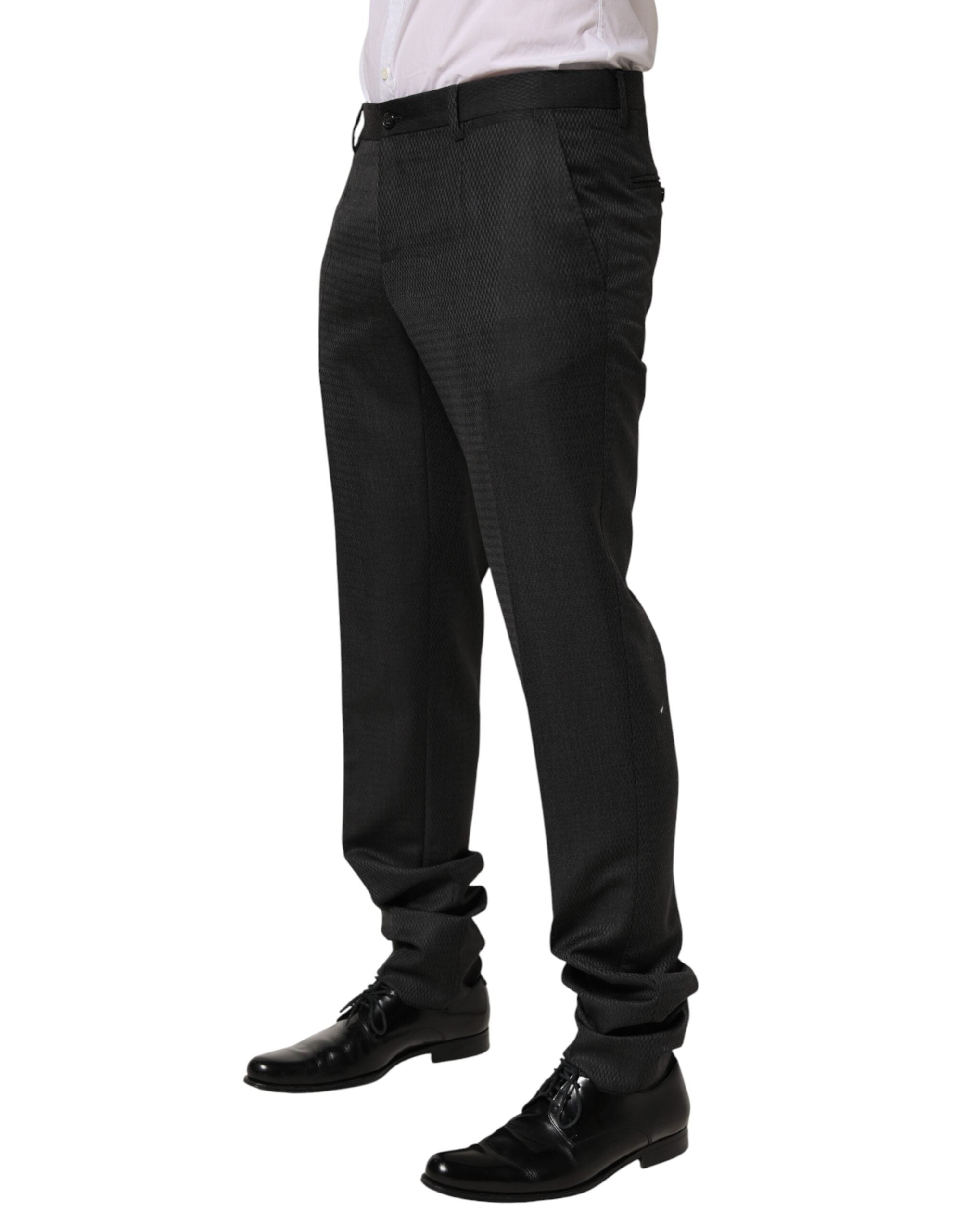 Dolce & Gabbana Schwarze Wollanzugshose für Herren