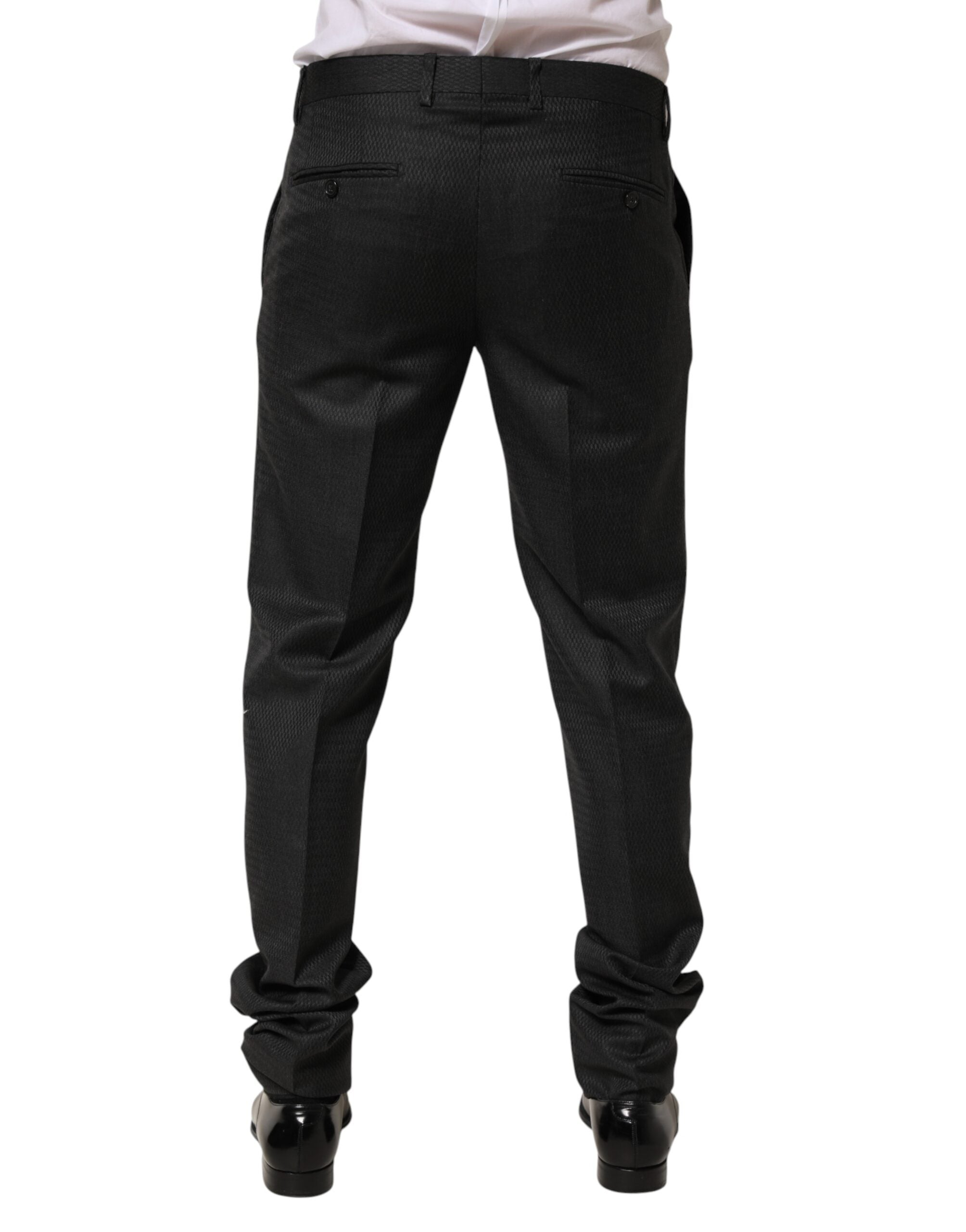 Dolce & Gabbana Schwarze Wollanzugshose für Herren