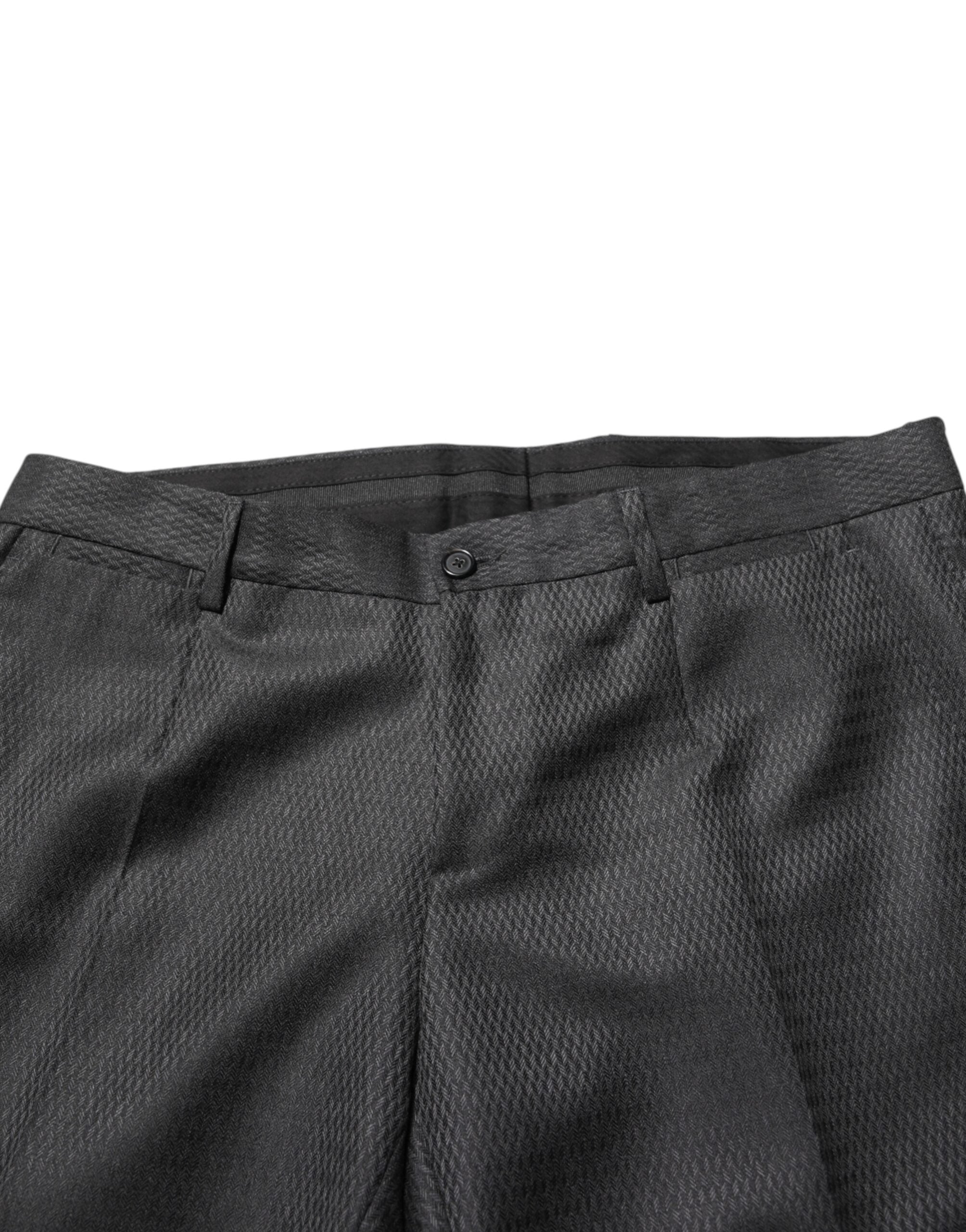 Dolce & Gabbana Schwarze Wollanzugshose für Herren