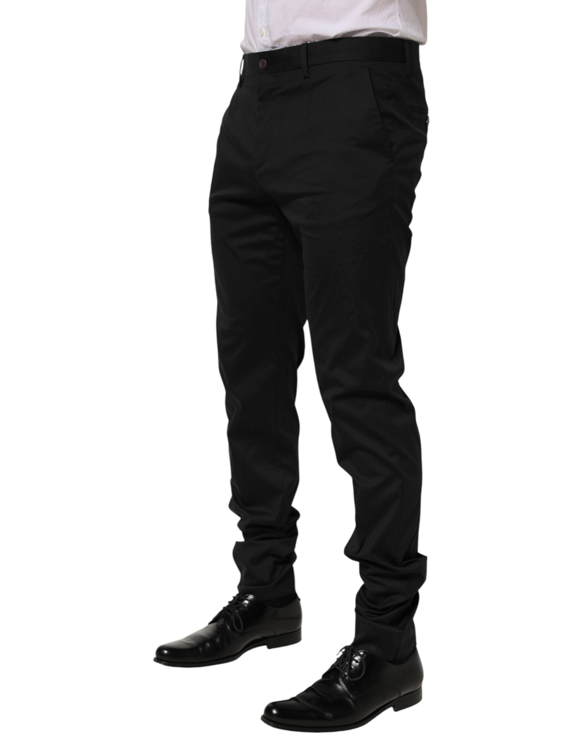 Dolce & Gabbana Schwarze Baumwoll-Anzugshose für Herren