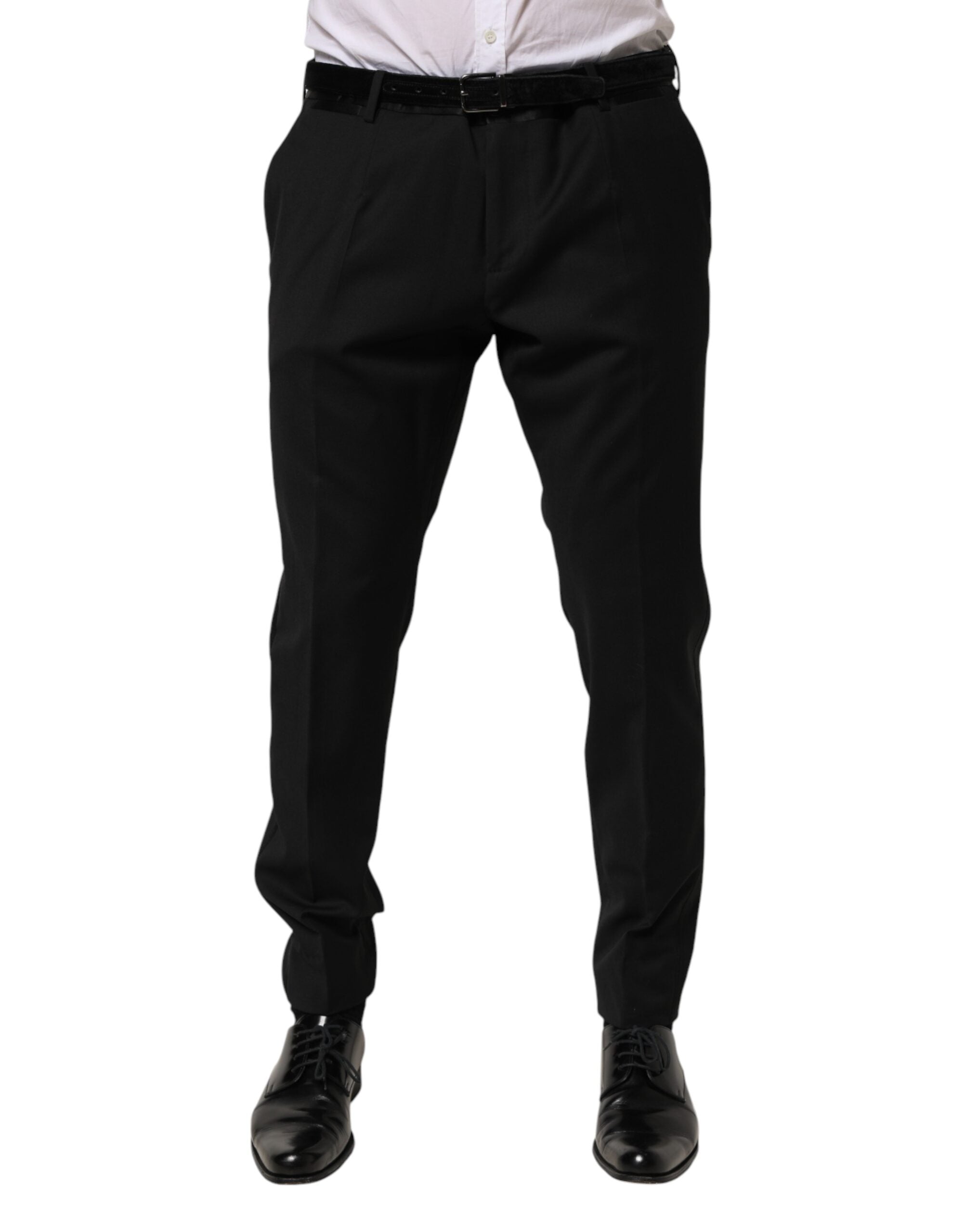 Dolce & Gabbana Men's Black Wool Suit Trousers