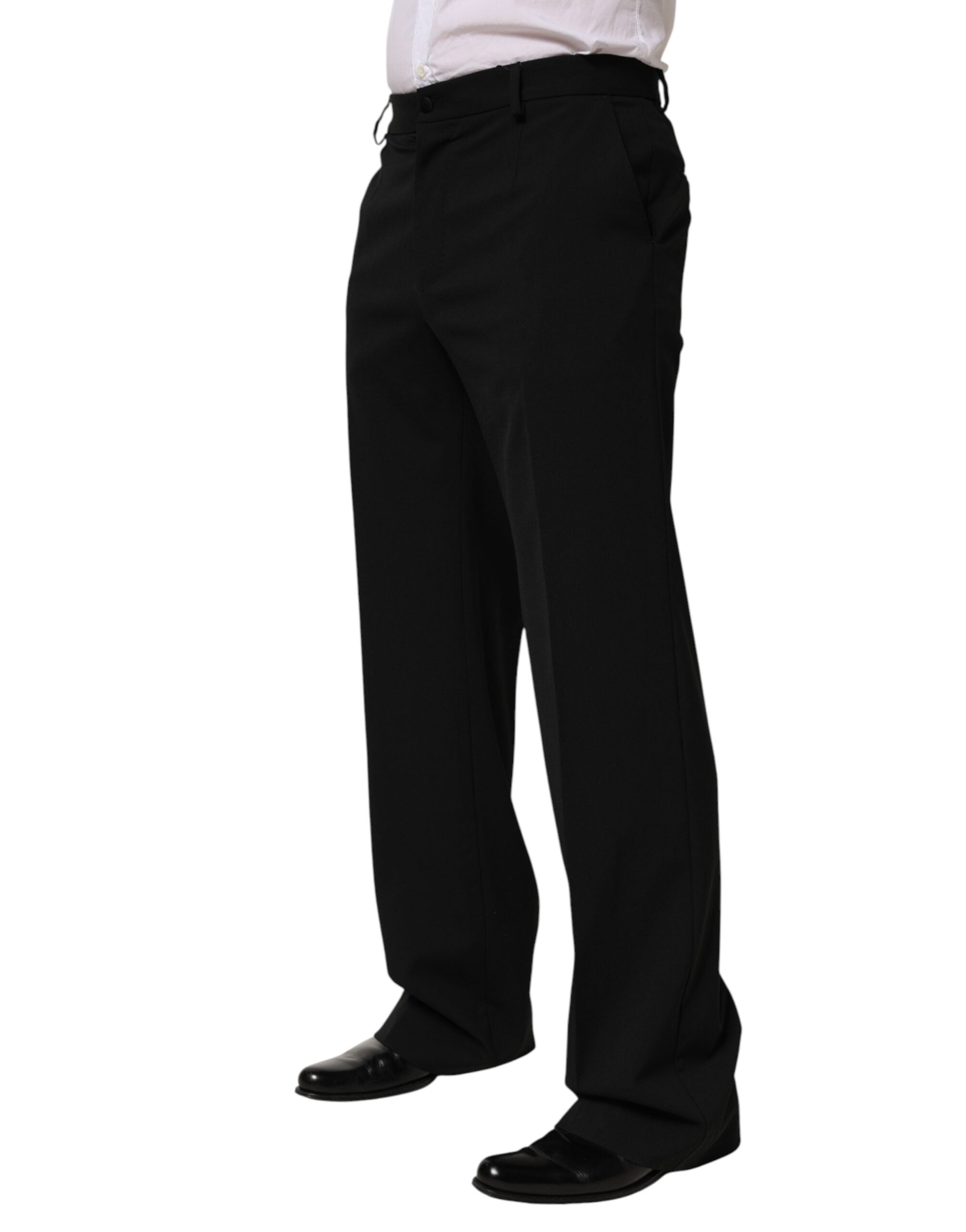 Dolce & Gabbana Men's Black Wool Suit Trousers