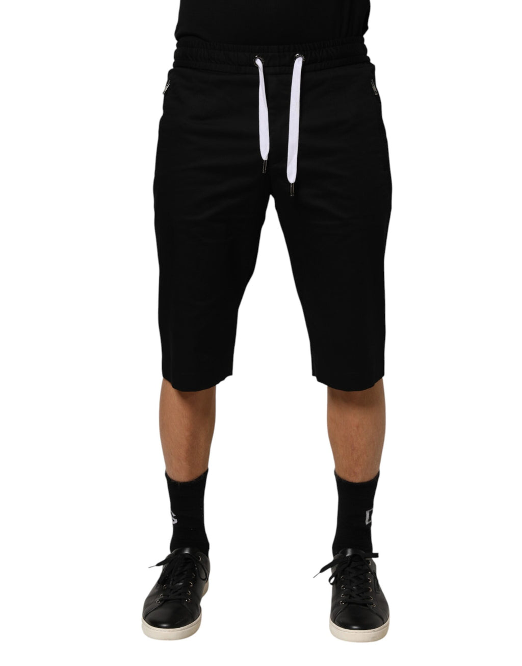 Dolce & Gabbana Schwarze Stretch-Baumwoll-Bermuda-Shorts für Herren