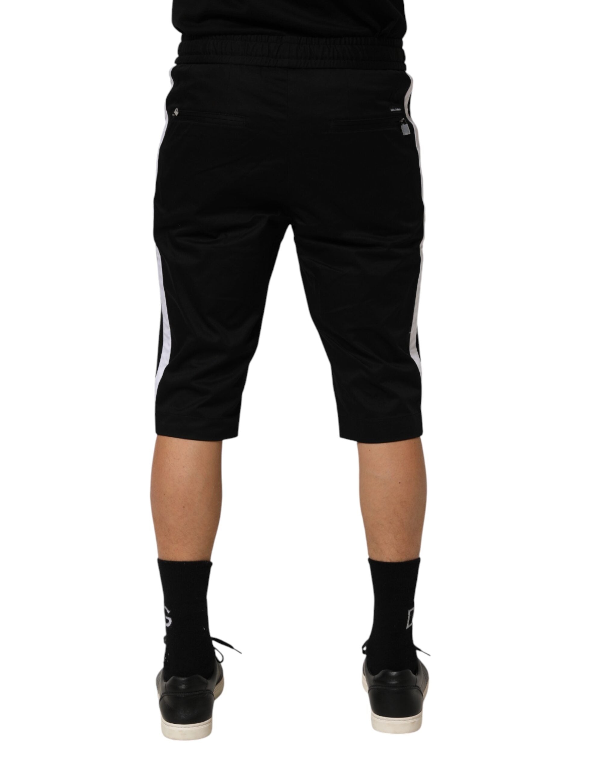 Dolce & Gabbana Schwarze Stretch-Baumwoll-Bermuda-Shorts für Herren