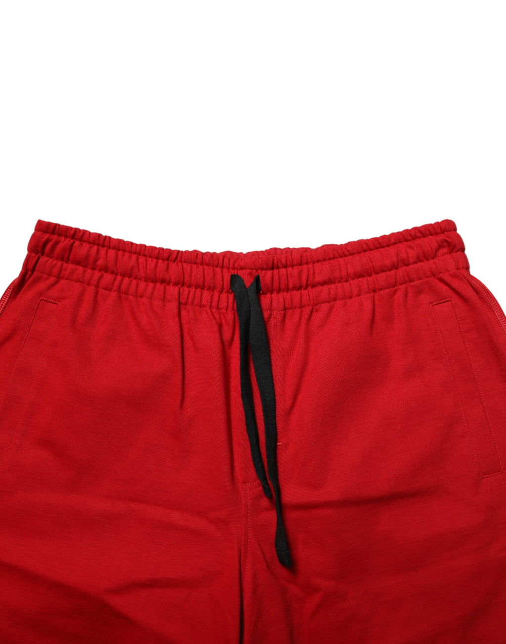 Dolce & Gabbana Red Cotton Drawstring Bermuda Shorts