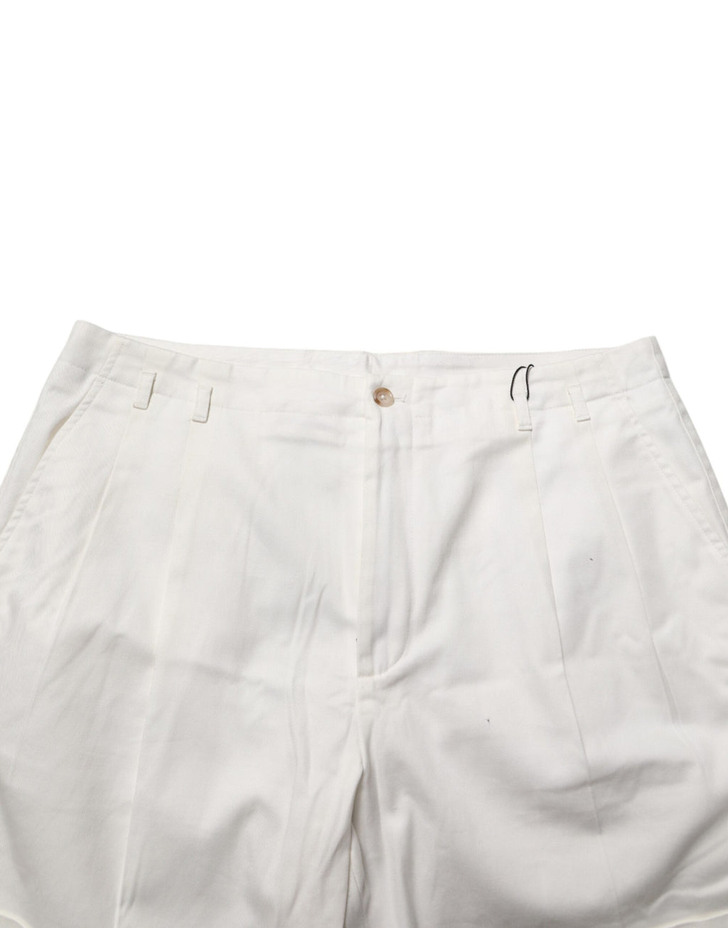 Dolce & Gabbana Men's White Cotton Mid-Rise Bermuda Shorts