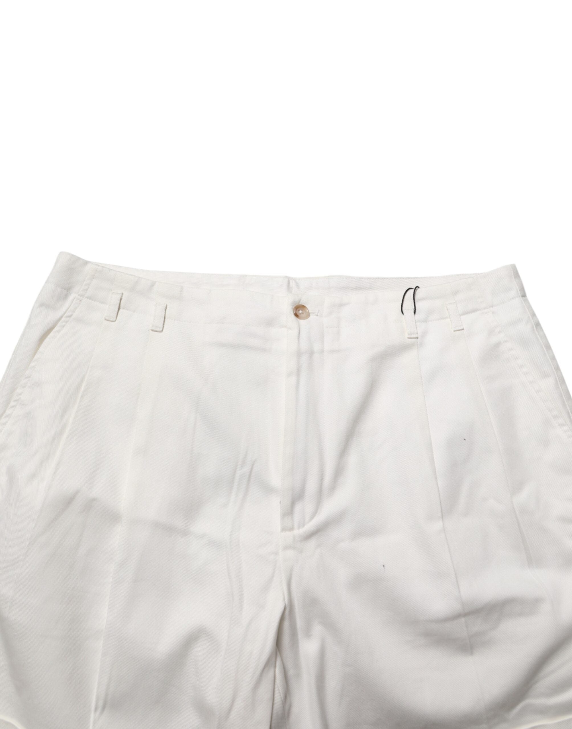 Dolce & Gabbana Men's White Cotton Mid-Rise Bermuda Shorts