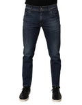 Dolce & Gabbana Men's Slim-Fit Jeans in Blue Stretch Cotton Denim