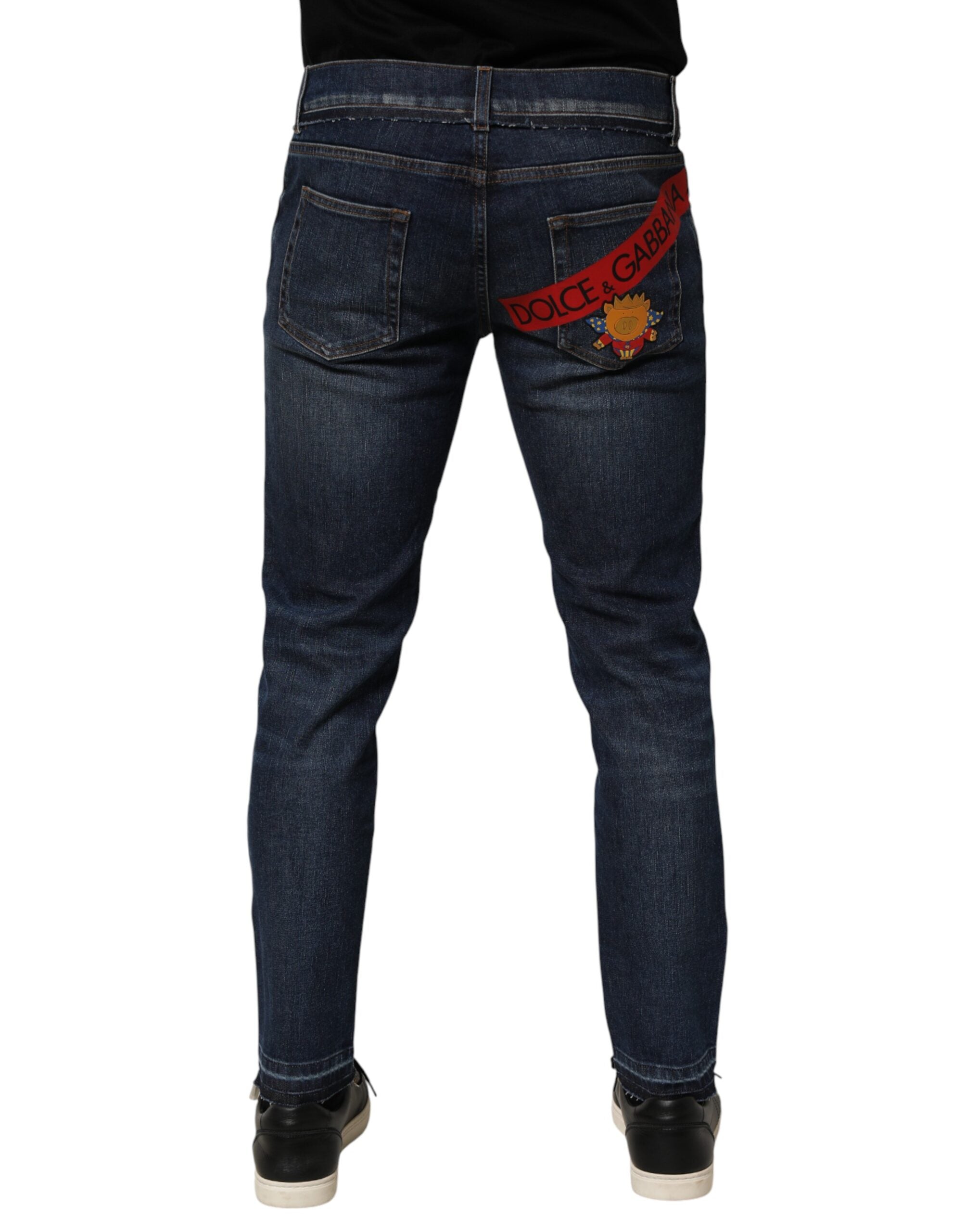 Dolce & Gabbana Men's Slim-Fit Jeans in Blue Stretch Cotton Denim